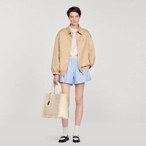 SANDRO Embroidered Logo Bomber - Size 36 🖤